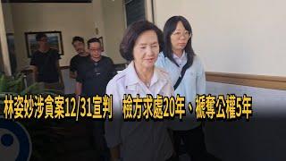 林姿妙涉貪案12/31宣判 檢方求處20年重刑、褫奪公權5年－民視新聞