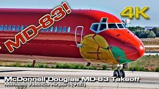 McDonnell Douglas MD-83 [4K] Takeoff Sound!