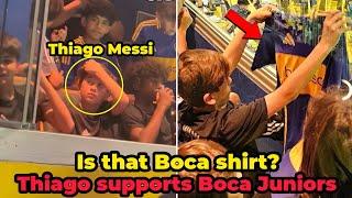 Thiago Messi Enjoys Boca vs Gimnasia Match at La Bombonera