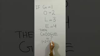 IF G=1 O=2 L=3 E=4 Then GOOGLE=? #Shorts