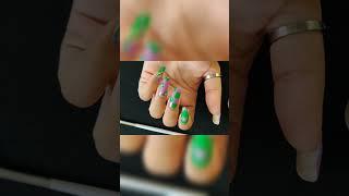 " Vibrant Vibes: Purple & Green  #ColorfulShorts " #nailartinspo #nailart