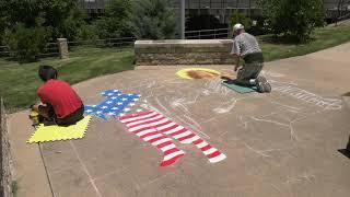 See a Chalk Artist at Work in Memorial Park in Plano