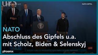 Sondersendung | NATO-Gipfel: Abschluss des Gipfels u.a. mit Scholz, Biden & Stoltenberg | 11.07.24