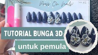 Cara bikin Bunga 3d untuk pemula || 3d flower nails tutorial || 3d flower nails
