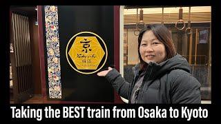 Taking the Kyo-train Garaku from Osaka to Kyoto; Using the Suica prepaid card on the Apple iPhone