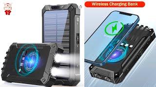 GOODaaa Solar Power Bank Wireless Charger 36000mAh 15W Fast Charging Flashlights