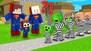 How JJ Family Superman Arrested Mikey Family in Minecraft (Maizen)