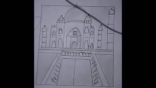 Making the sketch of taj mahal #shorts #viral #shortfeed #trending