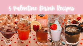 5 Valentine’s Day Drink Ideas! | non-alcoholic mocktails, frappe, & latte recipes