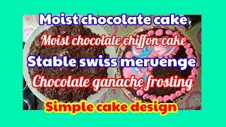 How to make Soft chocolate chiffon cake| chocolate ganache with swiss meringue|WengBaalChannel