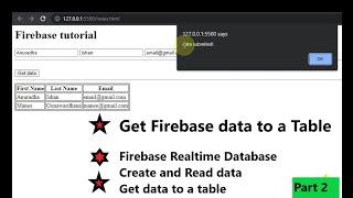 Firebase web Realtime database Read data in a table - Get data to a table (2/2)