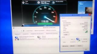 ASUS RT-N56U + Intel(R) Dual Band Wireless-AC 7260 Speedtest