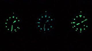 Lume Duel Round 2 - Rolex Submariner 116610LN Vs. Seiko SKX007 Vs. Orient Black Ray Raven