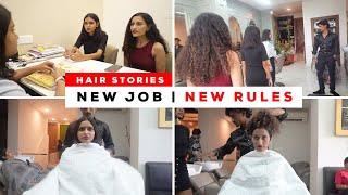 Level 1 employees must get Level 1 haircut ‍️Long to short bob haircut during interview 