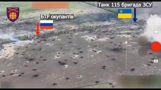 A Russian Armored Carrier Receives a DIRECT Hit by a Ukrainian Tank