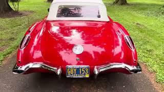1960 Corvette Roman Red on Red 327 4 speed walk around video