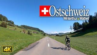Driving in Der Ostschweiz  from Winterthur to Wattwil, Switzerland