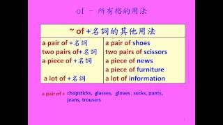 英文基礎文法 26 - OF所有格的用法(Basic English Grammar - How to use"of")