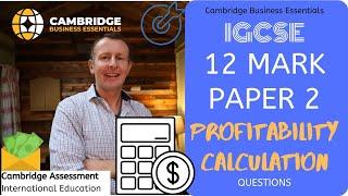 How to answer IGCSE (O-level) Business 12 mark  Profit Calculations Cambridge Int. Past Paper Solved