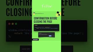 Javascript, Confirmation Before Closing The Page #javascript #shorts