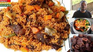 How To Prepare The Perfect Cow Meat Jollof Rice Recipe | Easy Step By Step Jollof Rice Recipe