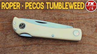 Roper Pecos Tumbleweed Yellow Delrin Sodbuster Jr. Lockback Pocket Knife RP0032YD