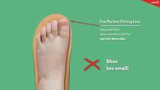 Perfect Fitting Line - easy and fast determination of the correct shoe size. 