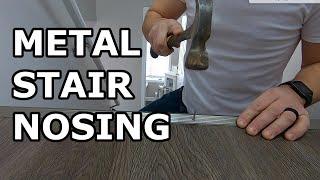 How To Install Metal Stair Nosing for Vinyl Flooring on Wood Stairs