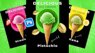 Photoshop Tutorial | Create Stunning Ice Cream Designs for Beginners