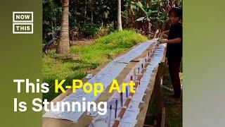 Artist Goes Viral for Drawing 100 K-Pop Artists at Once 