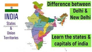 Indian states and capitals for kids | India states and union territories 2023 | India states map