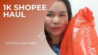 1K SHOPEE HAUL| 6.6 MID-YEAR SALE #shopeehaul #unboxing