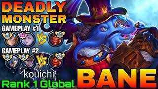 Deadly Monster Bane Double MVP Gameplay - Top 1 Global Bane by kouichi. - Mobile Legends