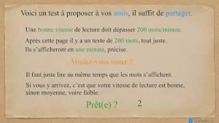  Tester la vitesse de la lecture