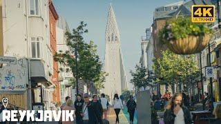 Walking in Sunny Reykjavik, Iceland ( Binaural City Sounds) 4K ASMR