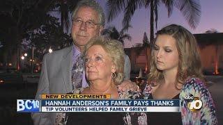 Hannah Anderson's family thanks volunteers who helped them cope