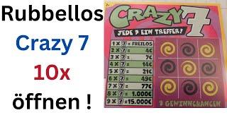 Neues Rubbellos Crazy 7 10x öffnen - Wie viel Glück haben wir heute ?