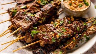 Beef Satay Skewers | The Ultimate Street food made at home!