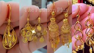 21k Dubai Gold Earring Designs with Price @TheFashionPlus