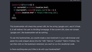 Using ChatGPT to make a JavaScript bookmarklet