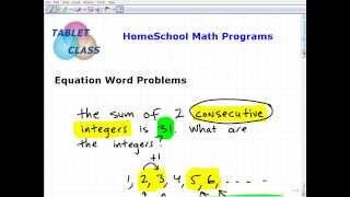 Homeschool Math Word Problem Equations TabletClass Math