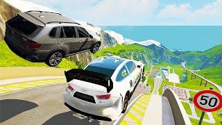 High Ramp Jump #10 Audi VS Bmw Car Crash - BeamNG Drive