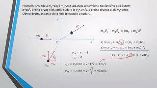 Fizika 1 - Zakon očuvanja količine gibanja PART 4 (Neelastični sudar u 2D)