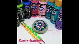 Pink Flower Petal Dot Mandala ~ Painting with Miranda Pitrone Using Dotting tools