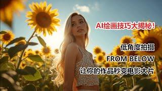 AI绘画技巧大揭秘！低角度拍摄+“from below”，让你的作品秒变电影大片！