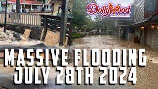 Massive flooding hits Dollywood | Park Flooded 7/28/24