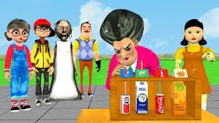 Scary Teacher 3D vs Squid Game Choose Correct Favorite Drink Flavor 5 Times Challenge