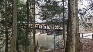 Mohican State Park Hiking, Waterfall, Gorge Overlook, and Covered Bridge