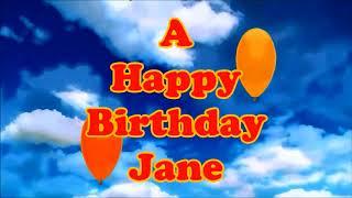 Jane Happy Birthday floating balloons