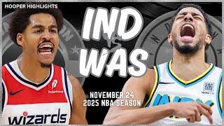 Indiana Pacers vs Washington Wizards Full Game Highlights | Nov 24 | 2025 NBA Season